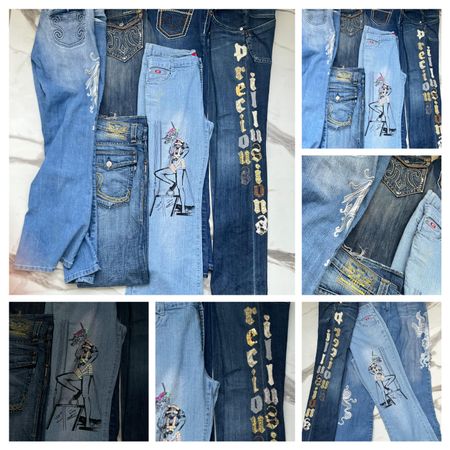 Y2K Jeans bootcut Jeans Women's Boot Cut Floral Embroidered Pockets Western