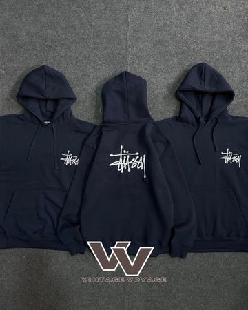Stussy Rework Style Navy Color Pullover Hoodies - #17925