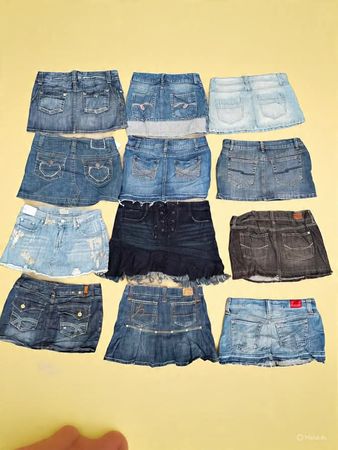 Mini denim skirts
