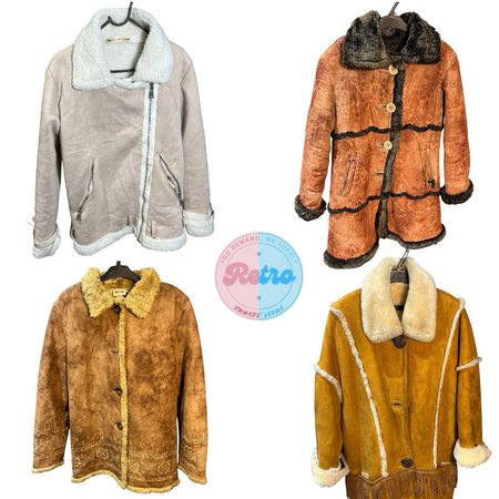 Vintage Y2K Shearling-Style Afghan Jackets