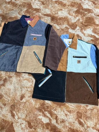 Vintage Carhartt rework style Patchwork Detroit Jackets