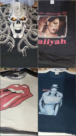 Rare lot de T-shirts de groupes et de culture pop des années 80 et 90