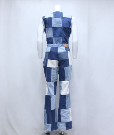 CR592 Upcycled Urban Patchwork Utility Jumpsuit