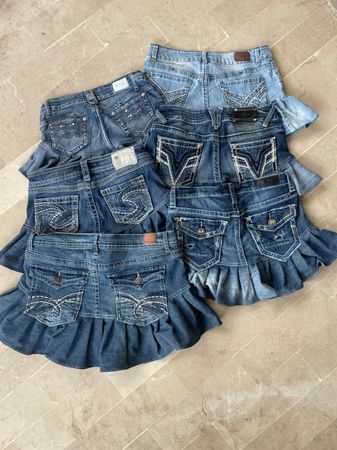 Upcycled Y2K Denim Mini Skirts - Moq 15