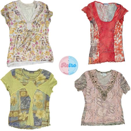 Y2K & Boho Short Sleeve Tops