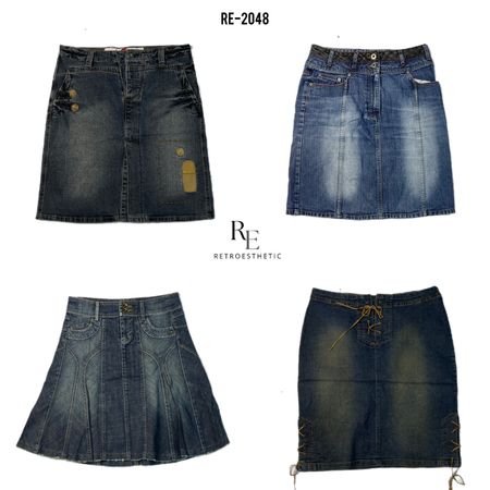 Y2K IT Girl Demim Midi Skirts (RE-2048)