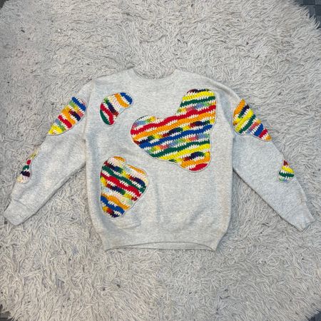 Upcycled Sweatshirts With Corchet Patches