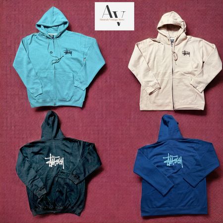Stussy rework style embroidery zipper hoodies