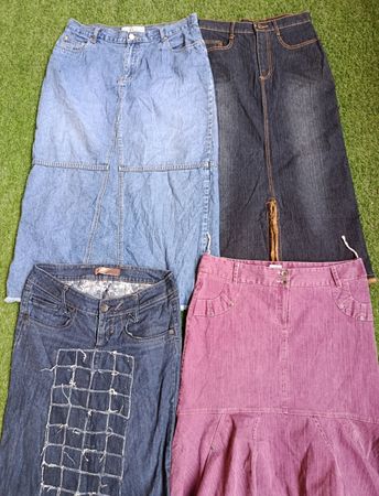 Y2K Denim Long Skirts (2334)