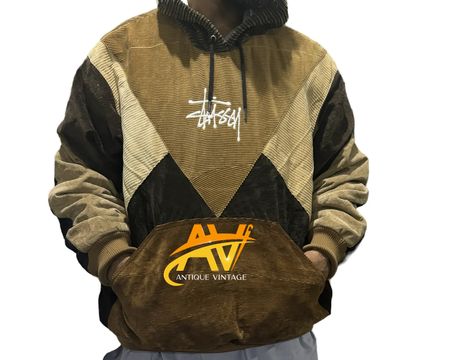 Hoodie Stussy en velours côtelé retravaillé