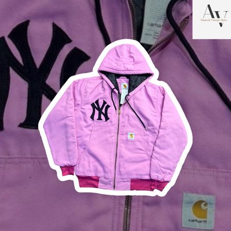 Veste à capuche rose yankees style rework Carhartt