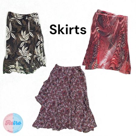 Y2K / Vintage Earthy Floral & Abstract Skirts – 10 Pcs