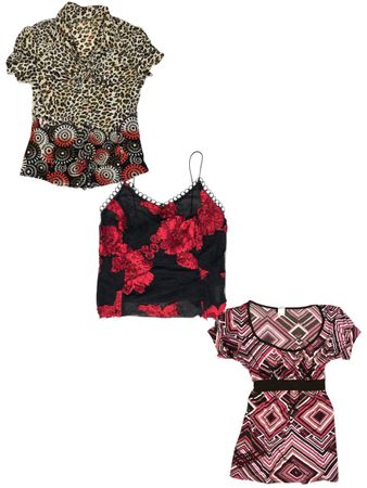 Mob-Wife Aesthetic With Floral Mix Tops S-1288