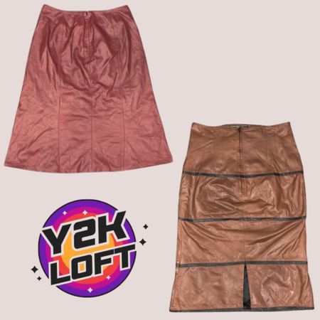 Y2K IT Girl leather Midi Skirts