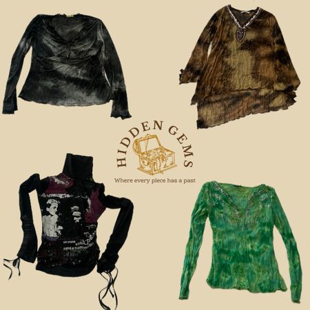 Y2K earthy tone full sleeved tops(HG-052)