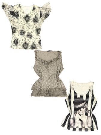 Basic & Cream! Y2K Mix Tops S-1281!