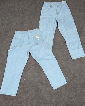 Vintage Carhartt Baggy Double Knee Light Blue Jeans