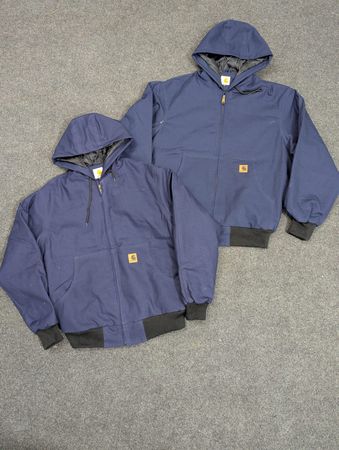 Vintage Carhartt Reworked Style Active Wear Navy Blue Jackets