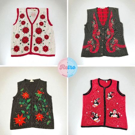 ヴィンテージホリデースウェターとベスト - レディースウェア