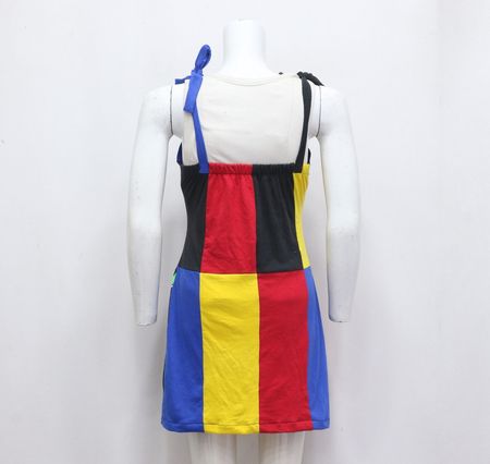 CR597 アップサイクルパッチワークフュージョンミニドレス