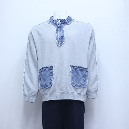 CR598 Upcycled Urban Denim Patchwork Pullover