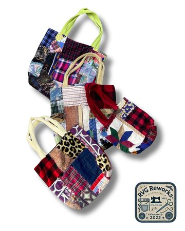 Upcycled Mixed Medium Patchwork Tragetasche