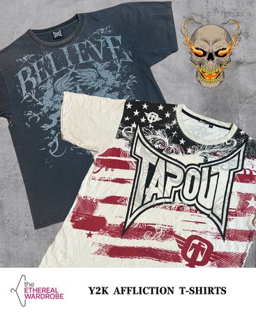 Y2K / Affliction Style T-Shirts Including TAPOUT