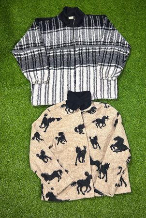 Giacca in pile stampata