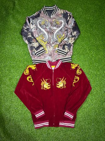 Embroidery Valvet mix jacket