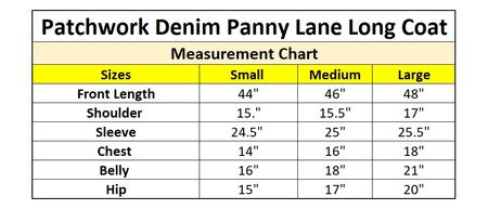 Upcycle Patchwork Denim PennyLance Style Long Coat