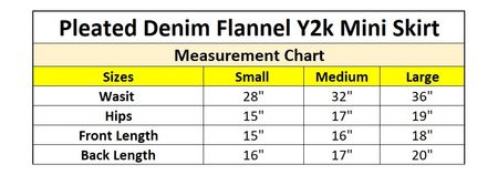 Gonna mini in denim e flanella plissettata in stile Y2K riciclata