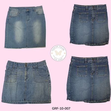 Jupe midi en jean vintage Y2K – Essentiel classique de streetwear (GRF-10-007)