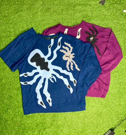 Upcycled spider Branded sweatshirts