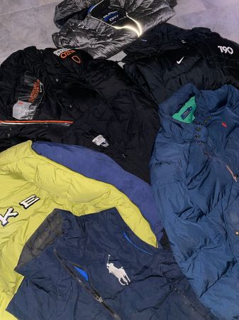 Vintage Bulk Lot (14 PCS) Assorted Puffer Jackets - Polo Ralph Lauren, Nike, Columbia, Jack Wolfskin, Superdry