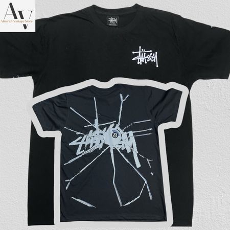 Stussy rework style black shattered tee