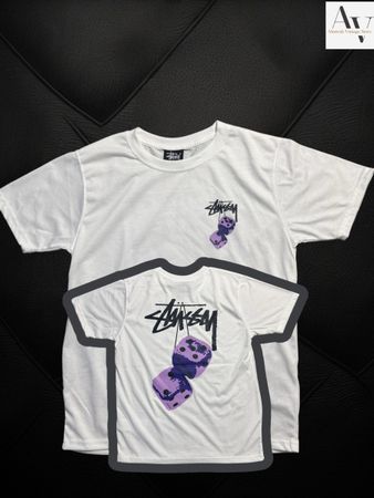 STUSSY FUZZY DICE PURPLE DICE TEE