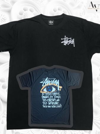 Stussy rework style black Eye t shirt