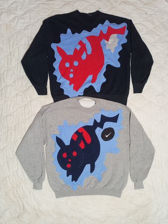Upcycled Reworked Nike Special Pikachu Sweatshirts