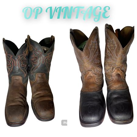 OOP VINTAGE 005 BEST STEEL TOE COWBOY boots