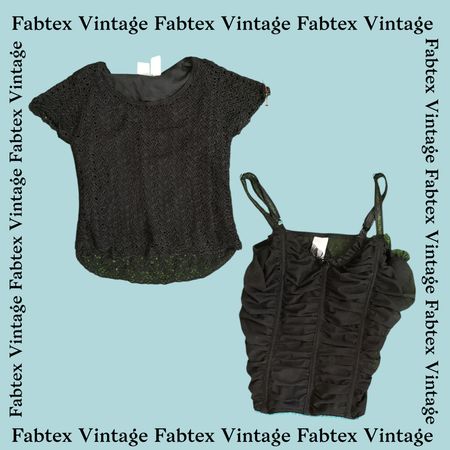 (FV-071) Y2K Alle Tops Schwarz Bündel 🖤 Edgy Grunge Ästhetik passt