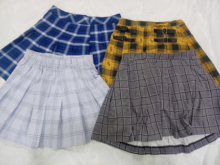 IQ0884 Y2K Plaid Crush Minis Retro Doll Skirts