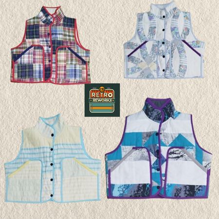 SS25 Upcycled Front Tie Quilt Gilets