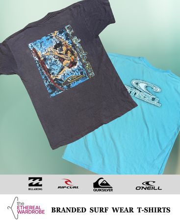 Printed T-shirts Surf Wear Brand Including Quiksilver, Billabong, O'Neill and Rip Curl