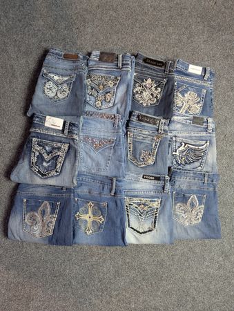 Jeans bordados flare e bootcut Y2k