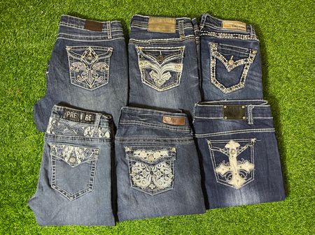 Jeans svasati ricamati Y2k