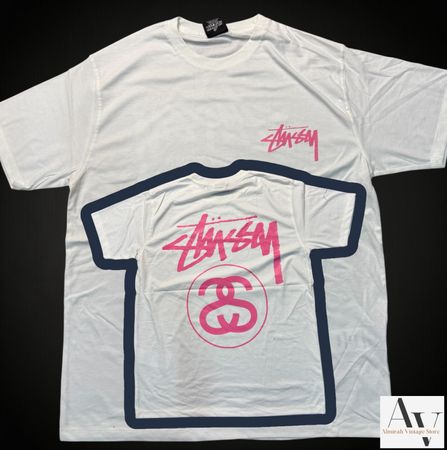 Stussy rework style double S white tee