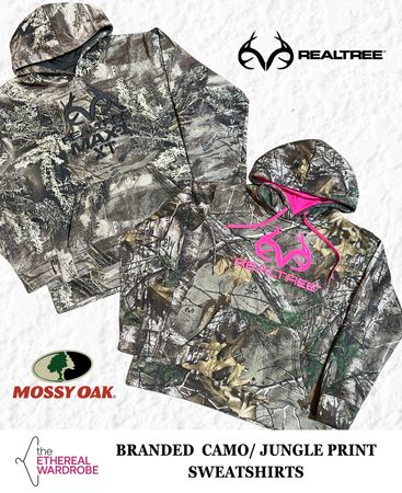 Branded Camo / Jungle Print Sweatshirts including Realtree & Mossy Oak