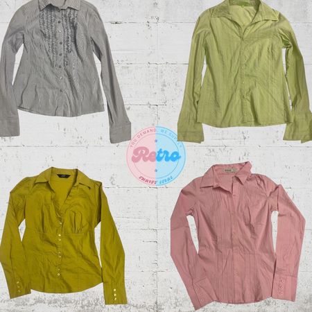 Colección de Camisas Con Botones Inspirada en Y2K Vintage | Retro Thrift (E)