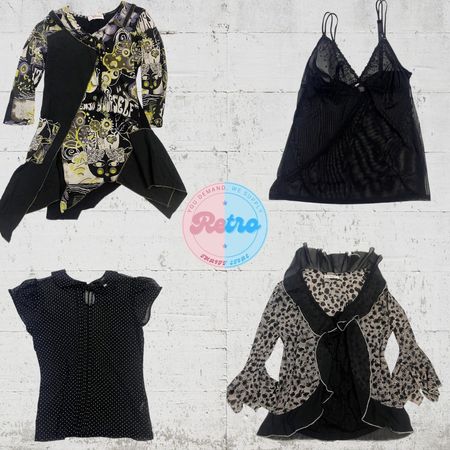 Y2K Dark & Dreamy Mesh Tops (E)