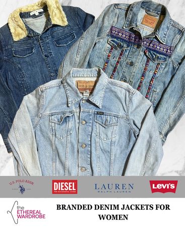 Vestes en denim pour femmes incluant levi's, Diesel, Lauren, Polo.